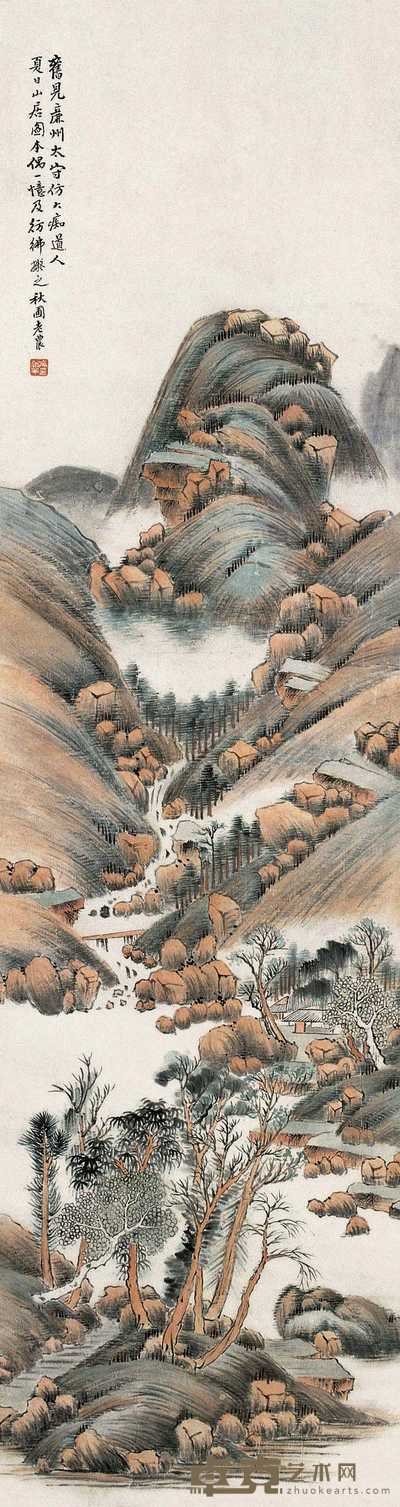 吴穀祥 夏日山居图 立轴 145×38.5cm